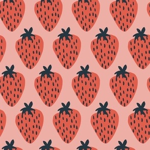 Strawberries on Pink 9x9