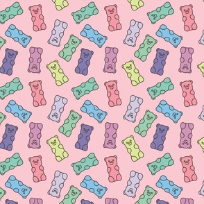 Pink Gummy Bear Pattern by Courtney Graben