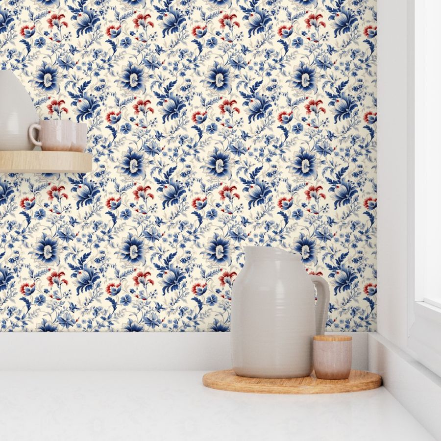 French Country Floral 18 Wallpaper | Spoonflower