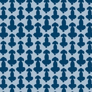 Navy Poodle Print on Chambray Blue, 25