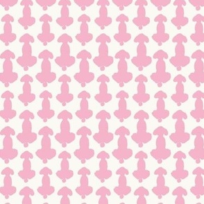 Pink Poodle Print on Ivory, 25