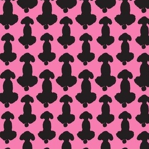 Black and Pink Poodle  Print; 35