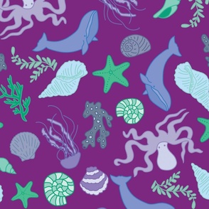Purple Sea Life Pattern