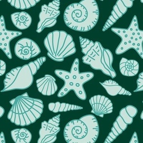 Teal Shells Pattern by Courtney Graben