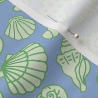 Green and Blue Beach Shells Pattern