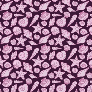 Purple Sea Shells Pattern