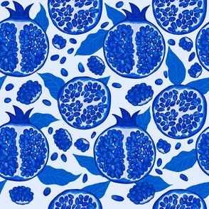 Blue Painted Pomegranates