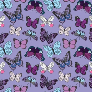 Purple Butterflies Pattern by Courtney Graben