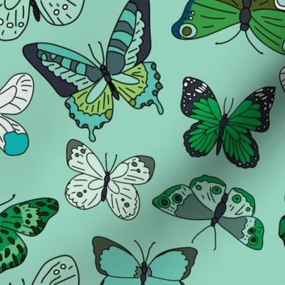 Teal and Green Butterflies by Courtney Graben