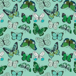 Teal and Green Butterflies by Courtney Graben