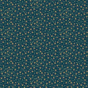 Magical fireflies on Prussian blue - coordinate for Magical Meadow Collection - medium