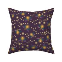 Magical fireflies on dark purple - coordinate for Magical Meadow Collection - jumbo