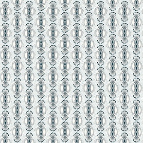 Magical abstract foliage bursts - Prussian blue, slate and fog on natural - coordinate for Magical Meadow Collection - small