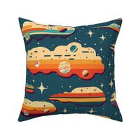 Retro Space Travel - Nebulae, cosmic clouds and groovy galaxies in deep blue L