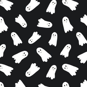 6x6 Friendly Halloween ghosts on black 