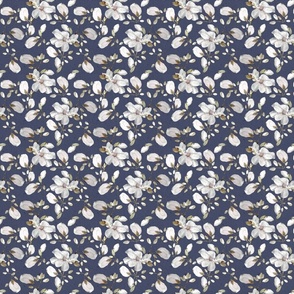 navy white florals / small