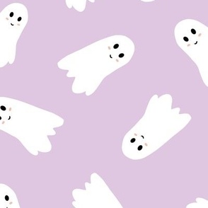 Friendly Halloween ghosts on light purple large 12x12