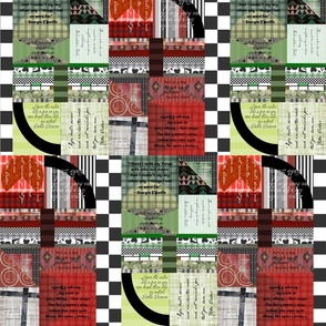 design collage - color mash-up - red green