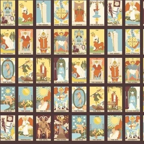 Major Arcana Tarot Cards on Brown