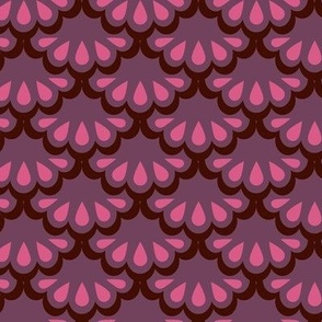 Flower Shells - pink and plum - fun retro pattern by Cecca Designs