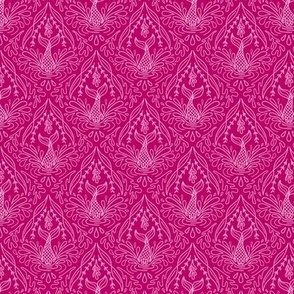 Mermaid Splash – SMALL - Mono Pink Damask Diving Tails 