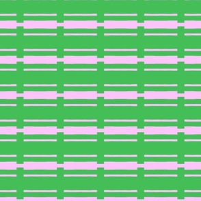 Chunky Green  and Pink Stripes