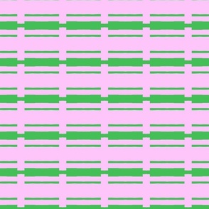 Chunky Pink and Green Stripes 