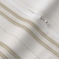 Sand Brown Hand Drawn Rustic Farmhouse Textured Full and Dashed Stripes