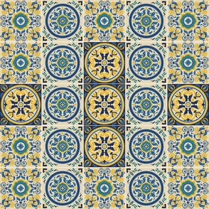 Italian Antique Mosaic Tiles Vector Seamless Pattern Mix V2 12