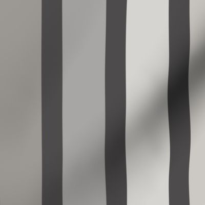 Jumbo Pastel Greys Ombre Stripes on Charcoal Black for Wallpaper & Home Decor