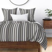 Jumbo Pastel Greys Ombre Stripes on Charcoal Black for Wallpaper & Home Decor