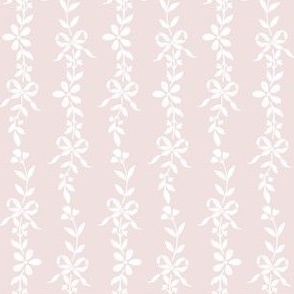White Floral Ditsy Stripe on neutral red pink, Bow, Tiny Flowers Ditsy Striped Climbing Vine PF084D