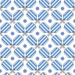 pickleball crosses/blue and white