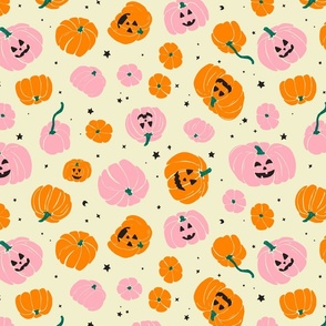 Pumpkins and Stars non directional, tossed