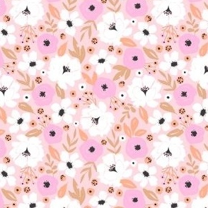 Peachy Pink Summer Floral 4"