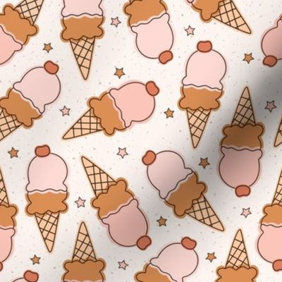 Muted Pink Ice Cream Cones 