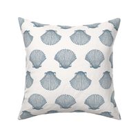 Scallop Polka Dot in Muted Blue (Small Scale)