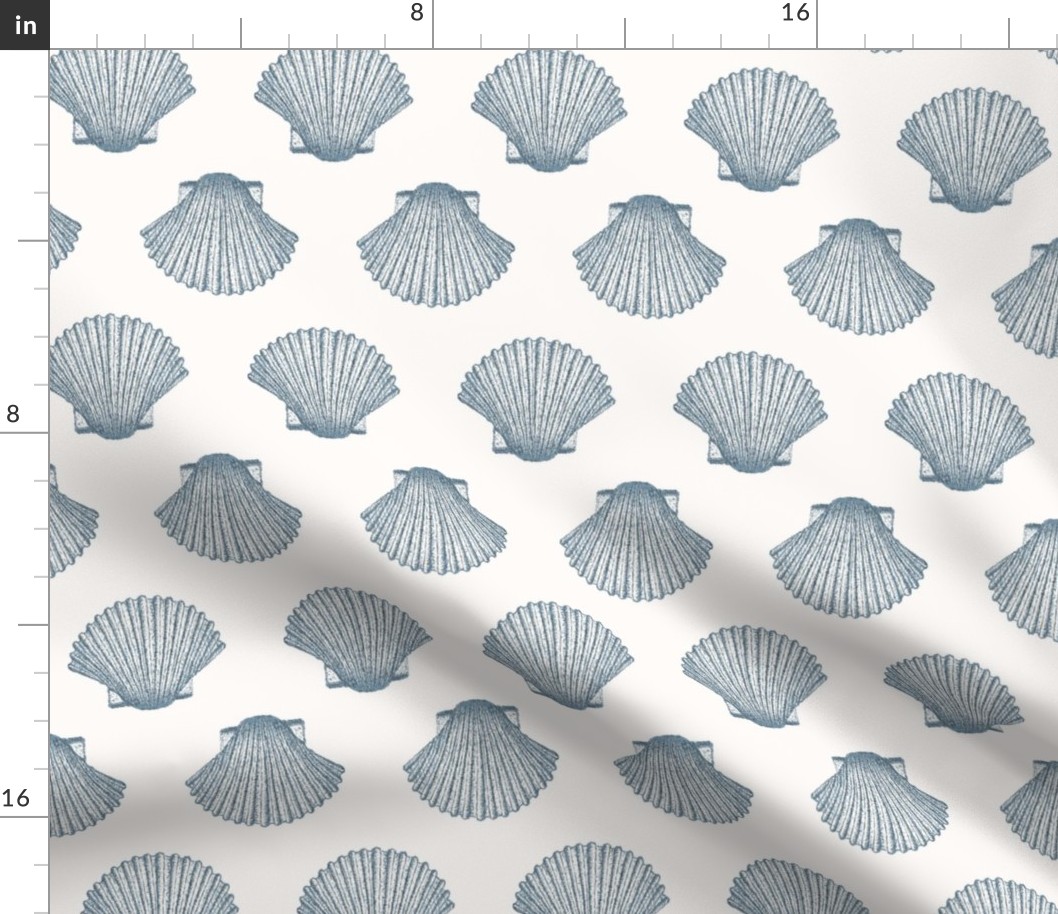 Scallop Polka Dot in Muted Blue (Small Scale)