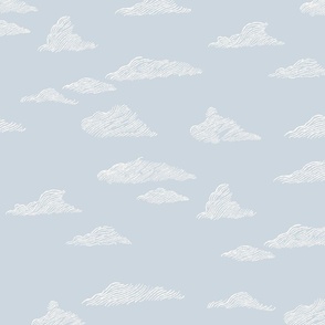 Clouds Pale Blue Off White