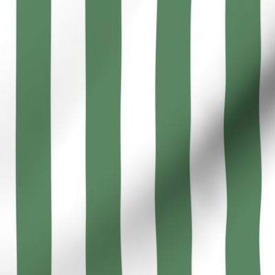  1” stripe/grass green and pure white