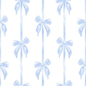 12" Blue Bow Stripe CHRISTMAS BOW STRIPE WATERCOLOR BLUE _ WHITE PF080E