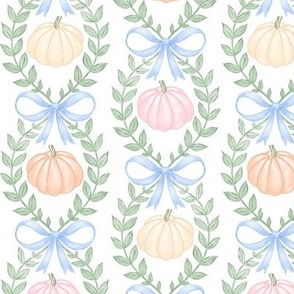 6" BLUE PINK PEACH PUMPKIN TRELLIS CUTE GIRL FALL HALLOWEEN PF092A