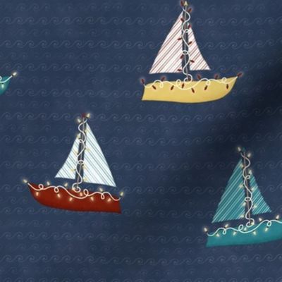 Vintage Nautical Christmas - sailboats
