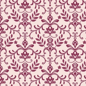 Autumn maroon pink symmetric design 