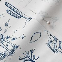 Western toile ,western cowboy fabric wallpaper blue WB23 A