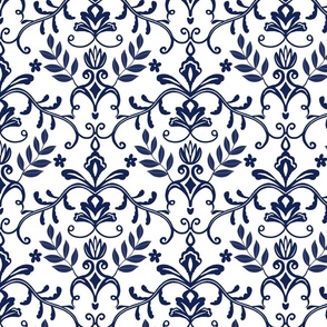 Indigo white symmetric design 