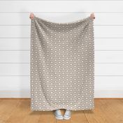 Serene Sunshine- 06 Mocha on Off White- Art Deco Wallpaper- Geometric Minimalist Monochromatic Scalloped Suns- Petal Cotton Solids Coordinate- Small- Taupe- Earth Tone- Brown- Terracotta- Neutral- Bohemian Fall- Boho Autumn