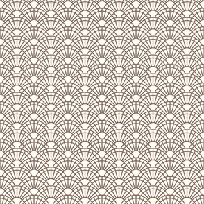 Serene Sunshine- 06 Mocha on Off White- Art Deco Wallpaper- Geometric Minimalist Monochromatic Scalloped Suns- Petal Cotton Solids Coordinate- Mini- Taupe- Earth Tone- Brown- Terracotta- Neutral- Bohemian Fall- Boho Autumn