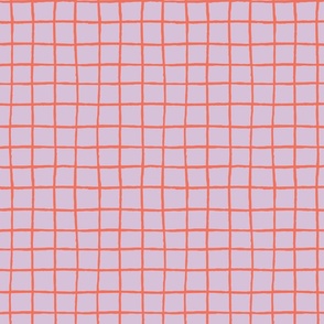 Lavender and Coral Grid Pattern