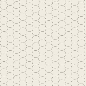 hexagons - cloudy silver taupe _ creamy white 02 - hand drawn honeycomb geometric